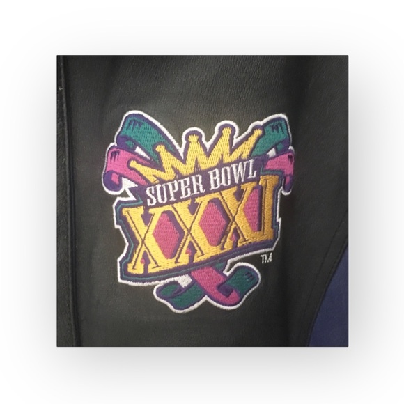 Vintage 90’s: Starter ✪ NFL Super Bowl XXXI ✪ Varsity Leather Jacket ✪ Packers - Picture 8 of 15